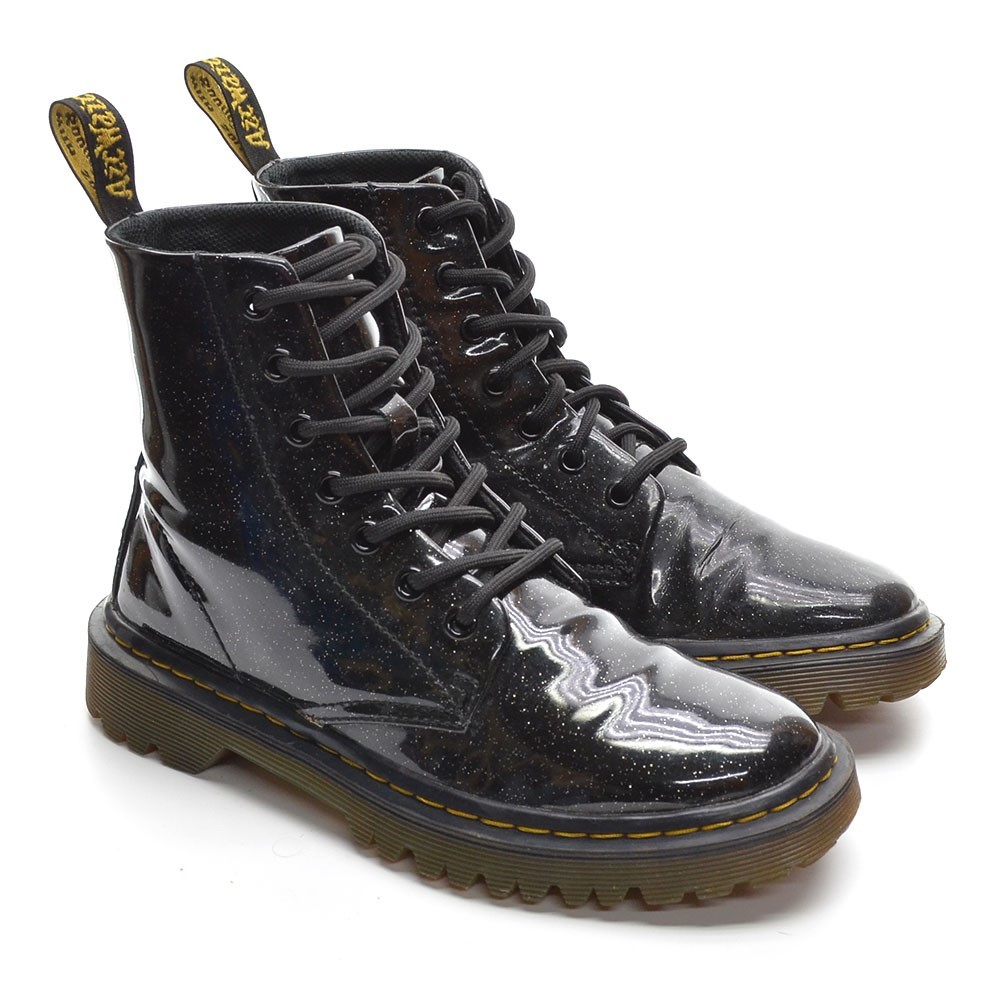 Dr Martens Luana 1460 Black Patent Sparkle Boots 37 / 6